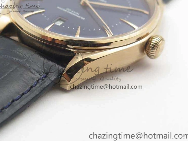 0414 Snug Seamaster Edizione Venezia RG Best Edition Blue Dial On Leather Strap A 8126